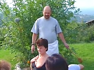 BBW Grasso Nonna Sesso di gruppo Maturo Orgia Film completo